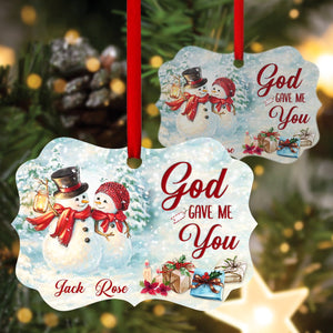 Adorable Personalized Christmas Aluminium Ornament - God Gave Me You, Christmas Ornament Gift, Christmas Gift, Christmas Decoration