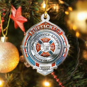 Badge Of Honor Firefighter Ornament, Christmas Ornament Gift, Christmas Gift, Christmas Decoration