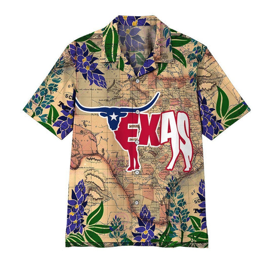 Longhorn Flag Texas Seamless Background Design Hawaiian Shirt,Hawaiian Shirt Gift, Christmas Gift