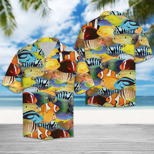 Awesome Undersea Colorful Tropical Fish Sealife Pattern Hawaiian Shirt, Hawaiian Shirt Gift, Christmas Gift