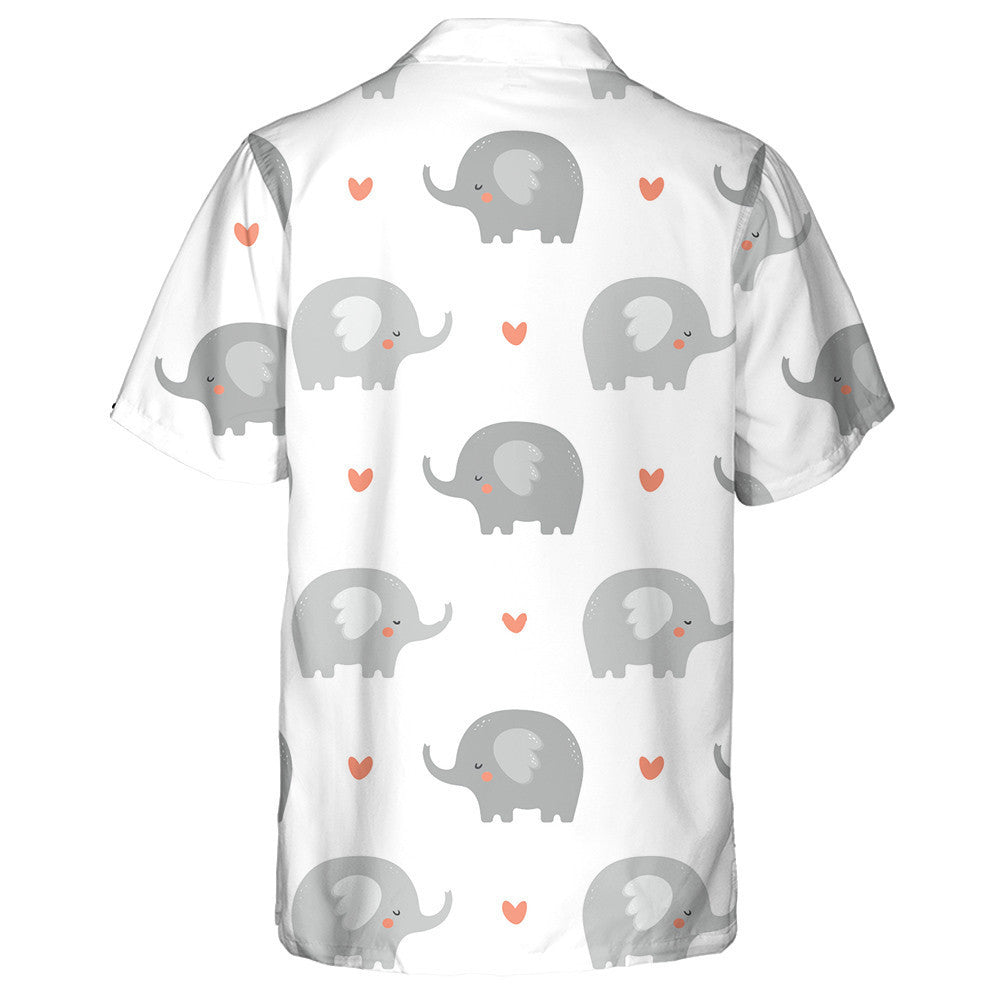 Adorable Baby Elephants Sleeping And Small Heart Hawaiian Shirt, Hawaiian Shirt Gift, Christmas Gift