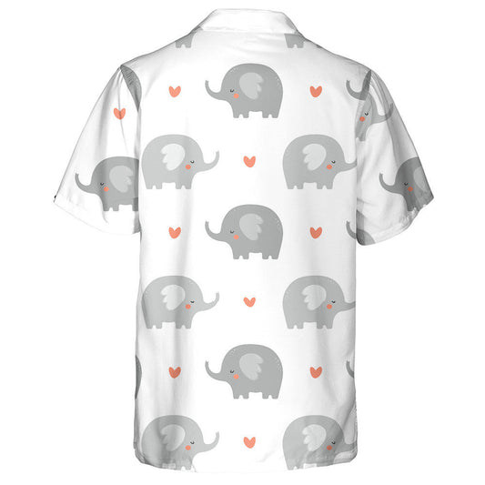 Adorable Baby Elephants Sleeping And Small Heart Hawaiian Shirt, Hawaiian Shirt Gift, Christmas Gift