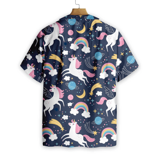 Cheerful Unicorn And Rainbbow Pattern Hawaiian Shirt, Hawaiian Shirt Gift, Christmas Gift