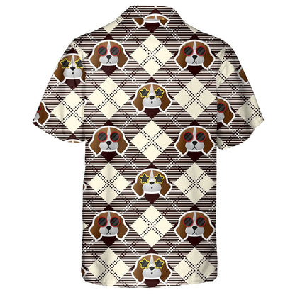 Beagle Dog And Sunglasses On Plaid Hawaiian Shirt, Hawaiian For Gift