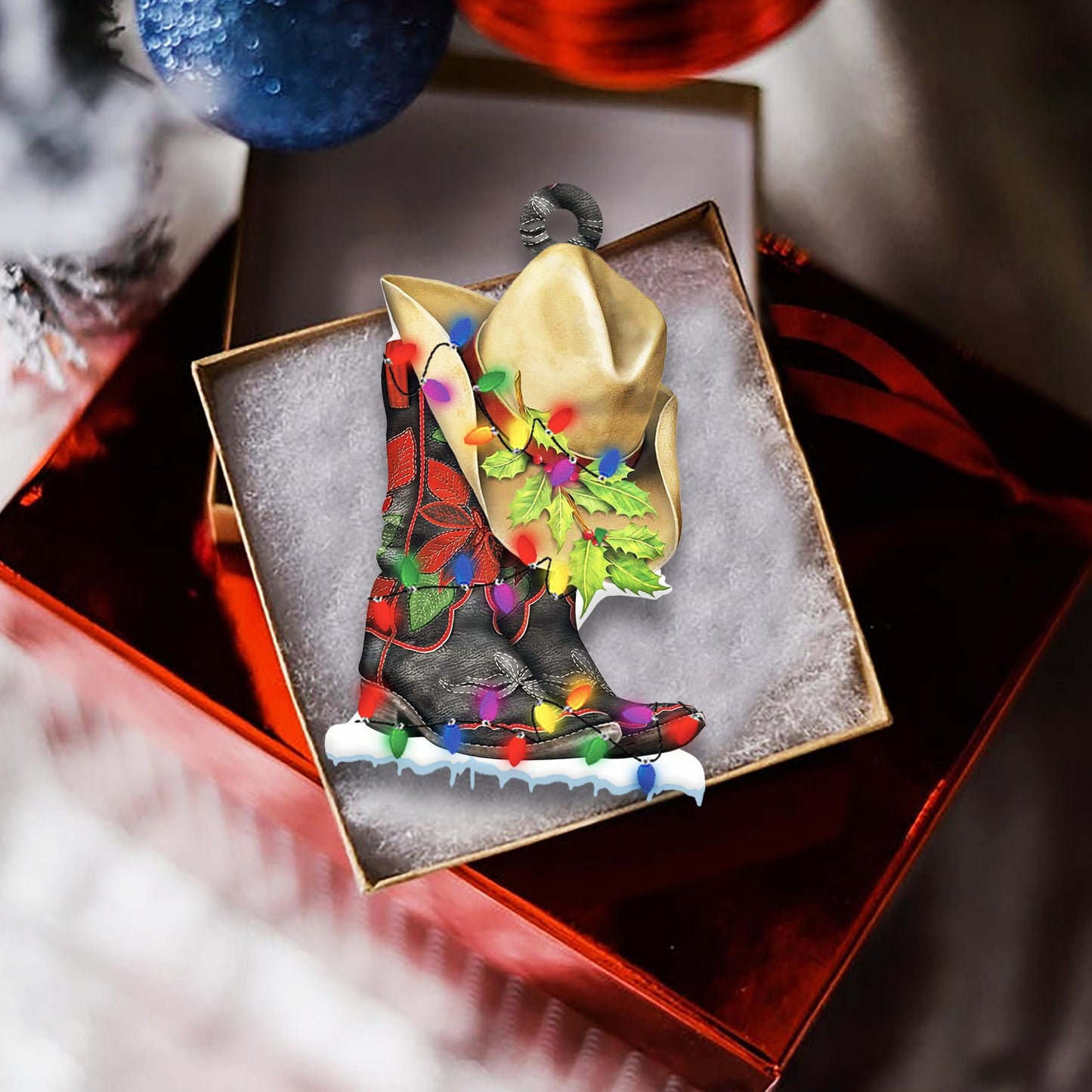 Cowboy Light Christmas Shape Ornament, Christmas Gift, Christmas Decoration