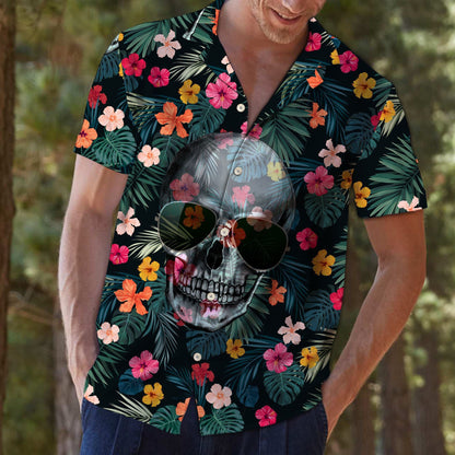 Cool Skull Spring Into Jungle Design Hawaiian Shirt,Hawaiian Shirt Gift, Christmas Gift