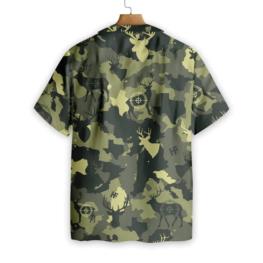 Camouflage Deer Texas Gun Hunting Hawaiian Shirt, Hawaiian For Gift