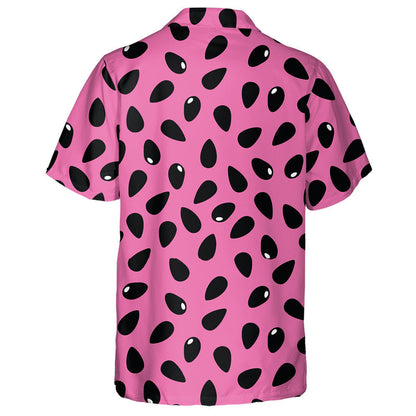 Black And Pink Sunflower Seeds Illustration Pattern Hawaiian Shirt, Hawaiian Shirt Gift, Christmas Gift