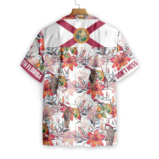 Florida Panther And Orange Blossom Design Hawaiian Shirt,Hawaiian Shirt Gift, Christmas Gift
