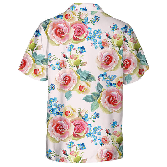 Beautiful English Rose Spring Flower Garden Vintage Design Hawaiian Shirt, Hawaiian Shirt Gift, Christmas Gift