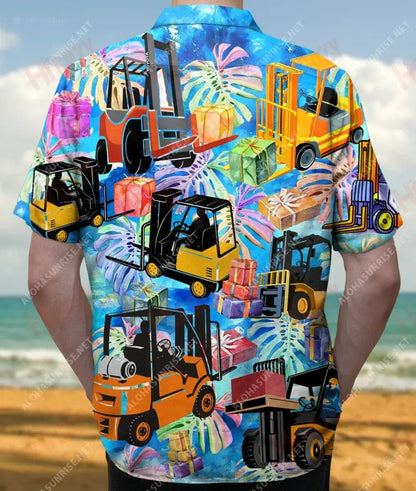 Forklift Truck This Is How I Lift Unisex Hawaiian Shirt Vacation Short Sleeve Best Hawaiian Shirts Funny Hawaiian Shirts, Hawaiian Shirt Gift, Christmas Gift
