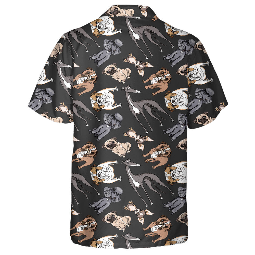 Funny Cartoon Dogs And Puppies Characters Hawaiian Shirt,Hawaiian Shirt Gift, Christmas Gift