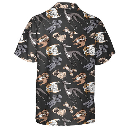 Funny Cartoon Dogs And Puppies Characters Hawaiian Shirt,Hawaiian Shirt Gift, Christmas Gift