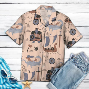 Amazing Viking Dragon And Knight Pattern Hawaiian Shirt, Hawaiian For Gift