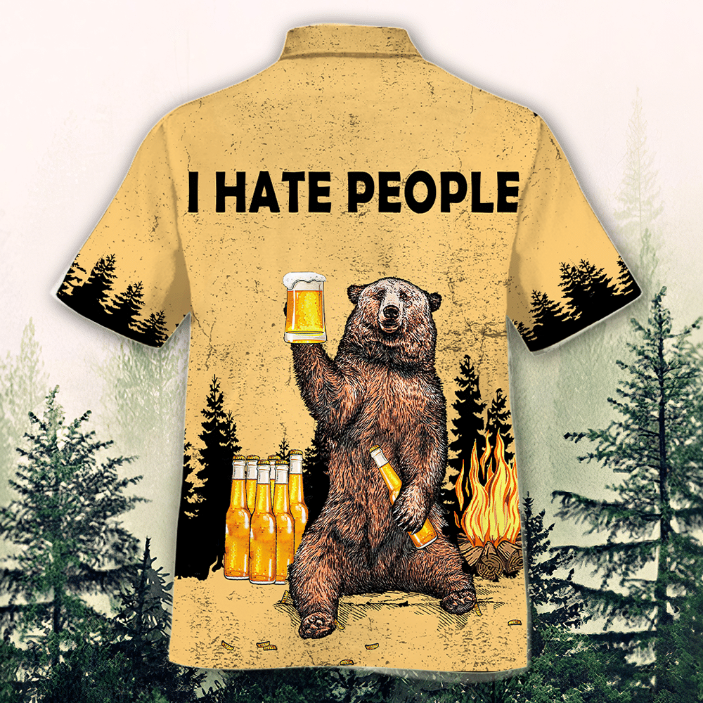 Famille I Hate People Pattern Hawaiian Shirt,Hawaiian Shirt Gift, Christmas Gift