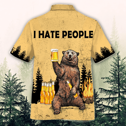 Famille I Hate People Pattern Hawaiian Shirt,Hawaiian Shirt Gift, Christmas Gift