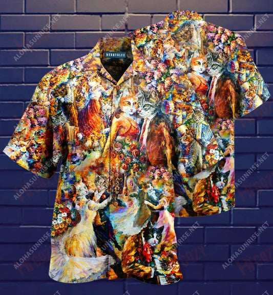 Sound Of The Dance Cat Unisex Short Sleeve Shirt Ocean Hawaiian T Shirts Vintage Hawaiian Shirts Hawaiian Shirt Pattern, Hawaiian Shirt Gift, Christmas Gift