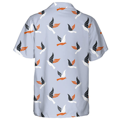 Flying Bird On Light Violet Background Hawaiian Shirt,Hawaiian Shirt Gift, Christmas Gift