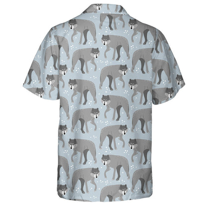 The Image Of A Wolf And White Dot Hawaiian Shirt,Hawaiian Shirt Gift, Christmas Gift