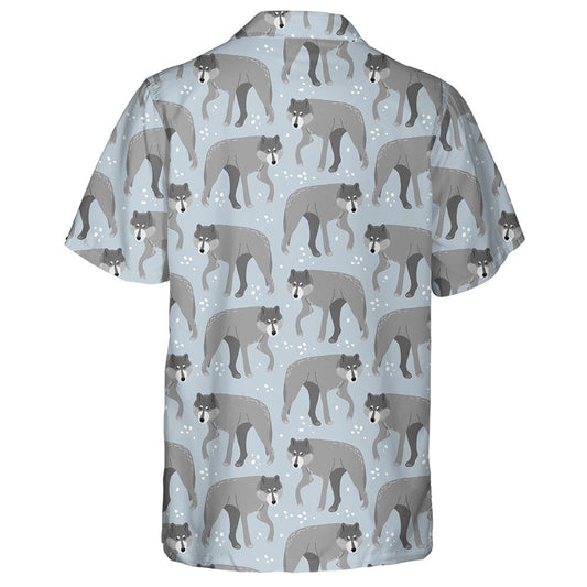 The Image Of A Wolf And White Dot Hawaiian Shirt,Hawaiian Shirt Gift, Christmas Gift