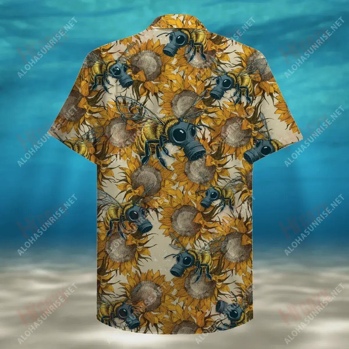 Bee Gas Mask Unisex Short Sleeve Shirt Hobbies Hawaiian T Shirts Custom Hawaiian Shirts Funny Hawaiian Shirts, Hawaiian Shirt Gift, Christmas Gift
