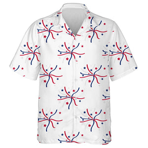 Abstract Red Blue Star On Gray Background Pattern Hawaiian Shirt, Hawaiian Shirt Gift, Christmas Gift