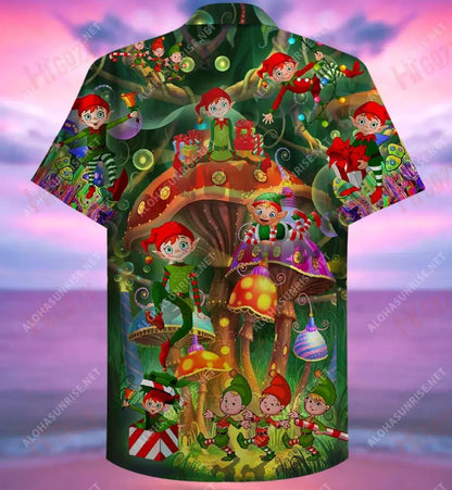 Treat Everyday Like Christmas Short Hawaiian Shirt Vacation Hawaiian T Shirts Best Hawaiian Shirts Hawaiian Shirts For Men, Hawaiian Shirt Gift, Christmas Gift