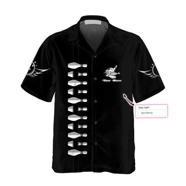 Black And White Bowling Custom Hawaiian Shirt, Hawaiian Shirt Gift, Christmas Gift