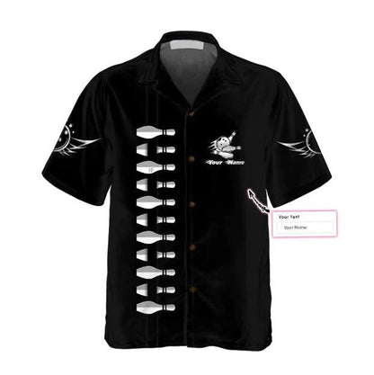 Black And White Bowling Custom Hawaiian Shirt, Hawaiian Shirt Gift, Christmas Gift