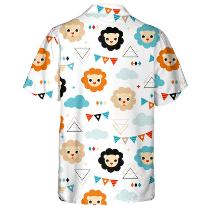 Colorful Kids Circus Lion WIth Cloud And Flat Hawaiian Shirt, Hawaiian Shirt Gift, Christmas Gift