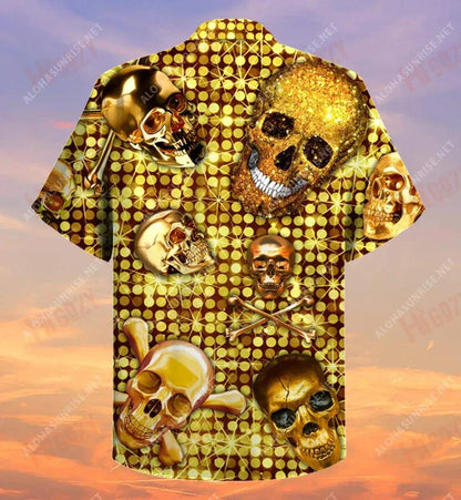 Skull Bling Bling Hawaiian Shirt Summer Short Sleeve Hawaiian Crazy Shirts Hawaiian Shirt Pattern, Hawaiian Shirt Gift, Christmas Gift