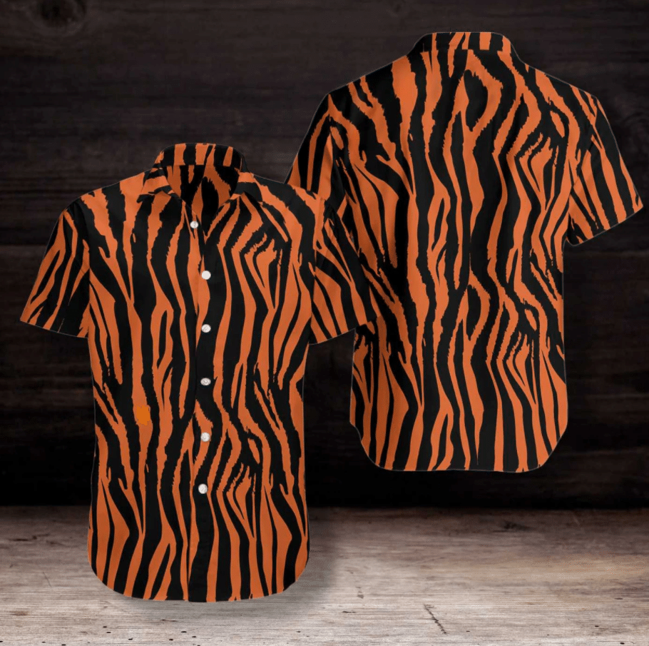 Tiger And Zebra Strip Pattern Hawaiian Shirt, Hawaiian Shirt Gift, Christmas Gift