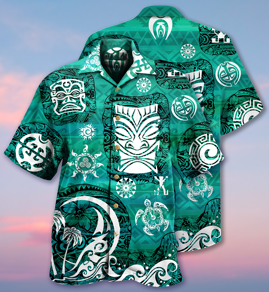 Tiki Love Turtle Geen - Hawaiian Shirt, Hawaiian Shirt Gift, Christmas Gift