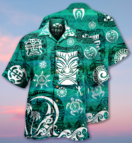 Tiki Love Turtle Geen - Hawaiian Shirt, Hawaiian Shirt Gift, Christmas Gift