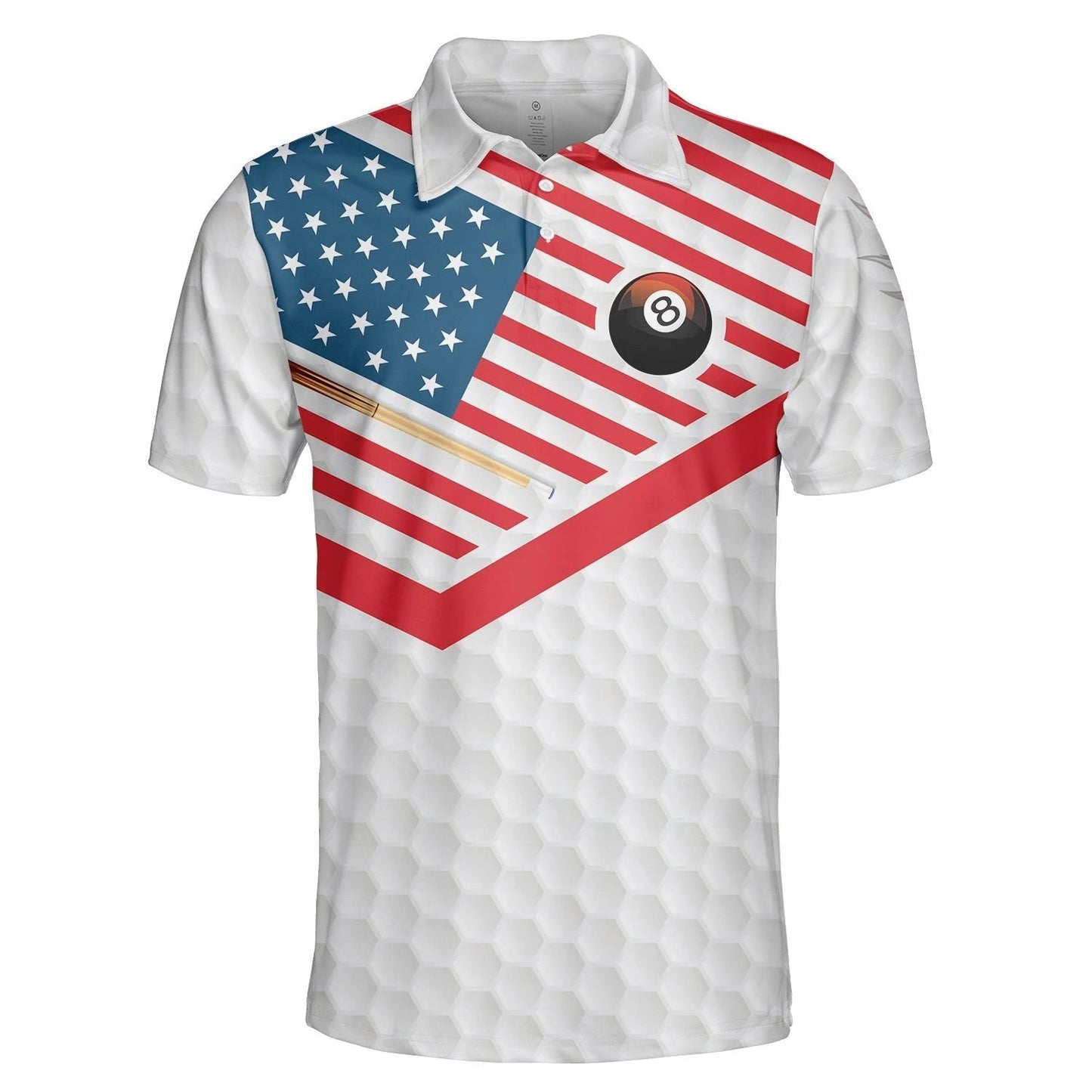 Billiard Ball 8 American Eagle Flag Hawaiian Shirt White Theme, Hawaiian Shirt Gift, Christmas Gift