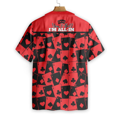 Red And Black Poker Seamless Pattern Hawaiian Shirt,Hawaiian Shirt Gift, Christmas Gift