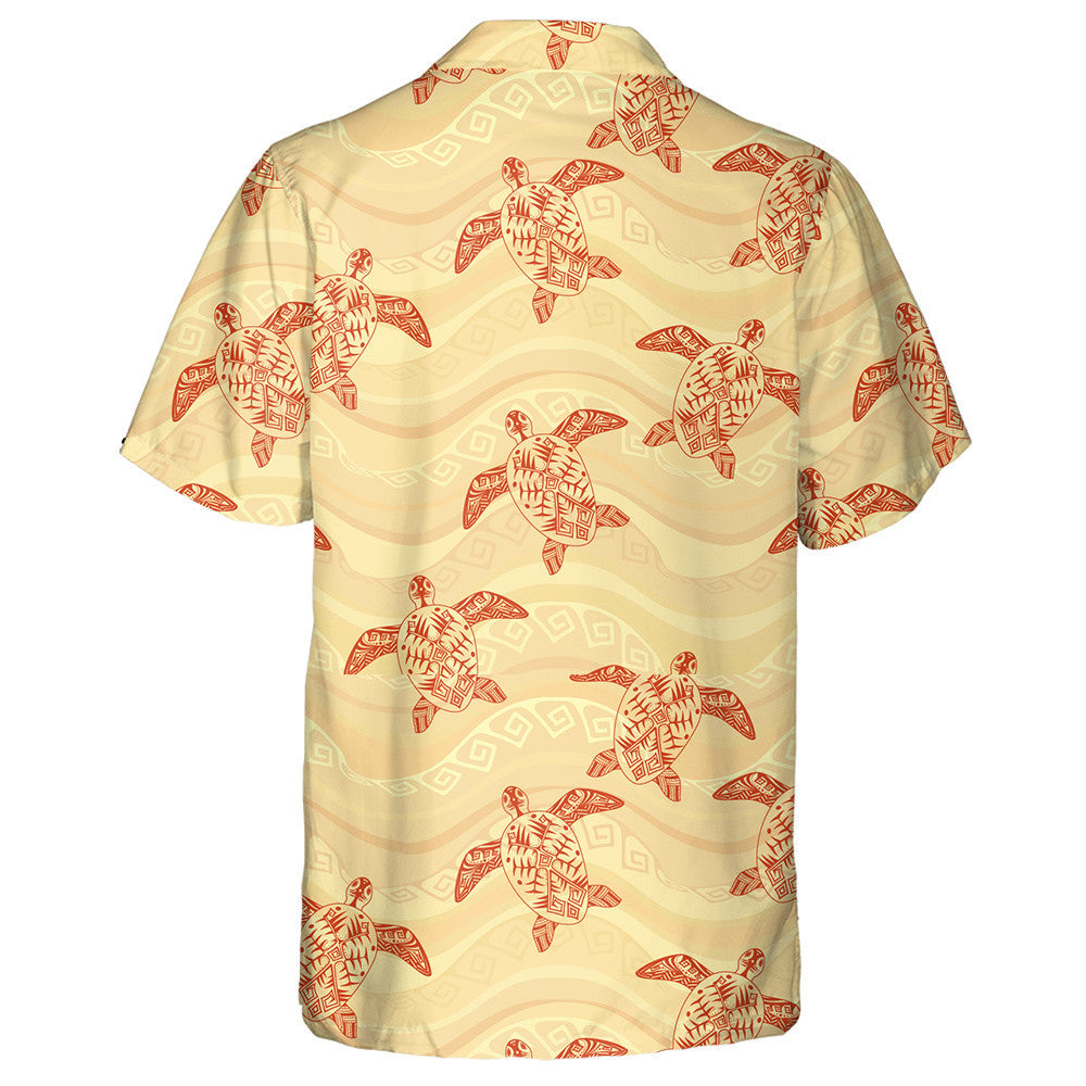 Turtle Retro Art Style With Green Crystal Jewelry Hawaiian Shirt, Hawaiian Shirt Gift, Christmas Gift