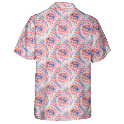Red And Blue Tie Dye Swirl Spiral Pattern Hawaiian Shirt, Hawaiian Shirt Gift, Christmas Gift