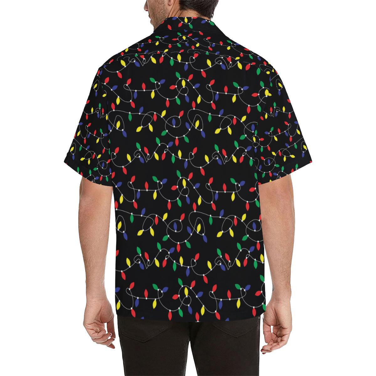 Christmas Holiday With Colorful Decorative Lights Pattern Hawaiian Shirt, Hawaiian Shirt Gift, Christmas Gift.