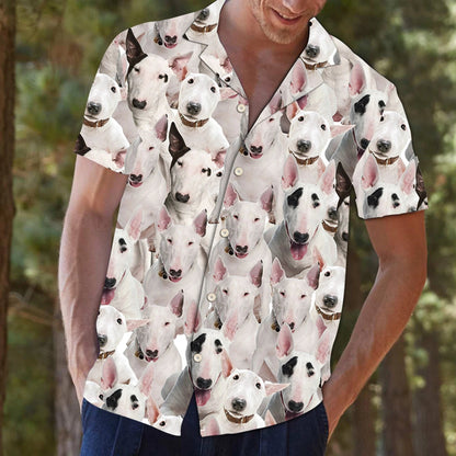 Bull Terrier Face Always Beside You Design Hawaiian Shirt, Hawaiian Shirt Gift, Christmas Gift
