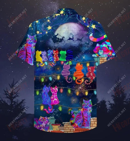 The Jolly Cats On Roofs Short Short Sleeve Shirt Ocean Hawaiian T Shirts Best Hawaiian Shirts Hawaiian Shirts For Women, Hawaiian Shirt Gift, Christmas Gift
