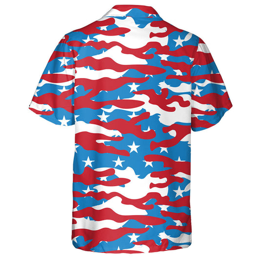 Modern Camo US Army Colors Patriotic Star Pattern Hawaiian Shirt, Hawaiian Shirt Gift, Christmas Gift