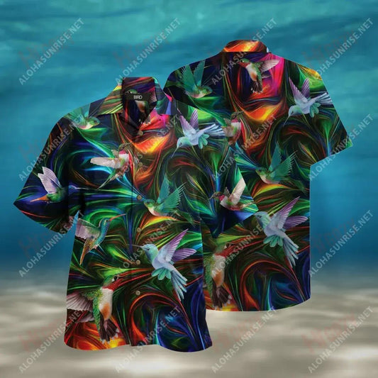 Amazing Hummingbird Unisex Short Sleeve Shirt Summer Hawaiian T Shirts Vintage Hawaiian Shirts Hawaiian Shirts For Men, Hawaiian Shirt Christmas Gift