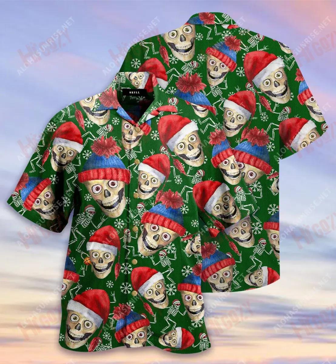 Christmas Skull Ugly Sweater Short Hawaiian Shirt Ocean Hawaiian T Shirts Tactical Hawaiian Shirt Hawaiian Shirt Pattern, Christmas Gift