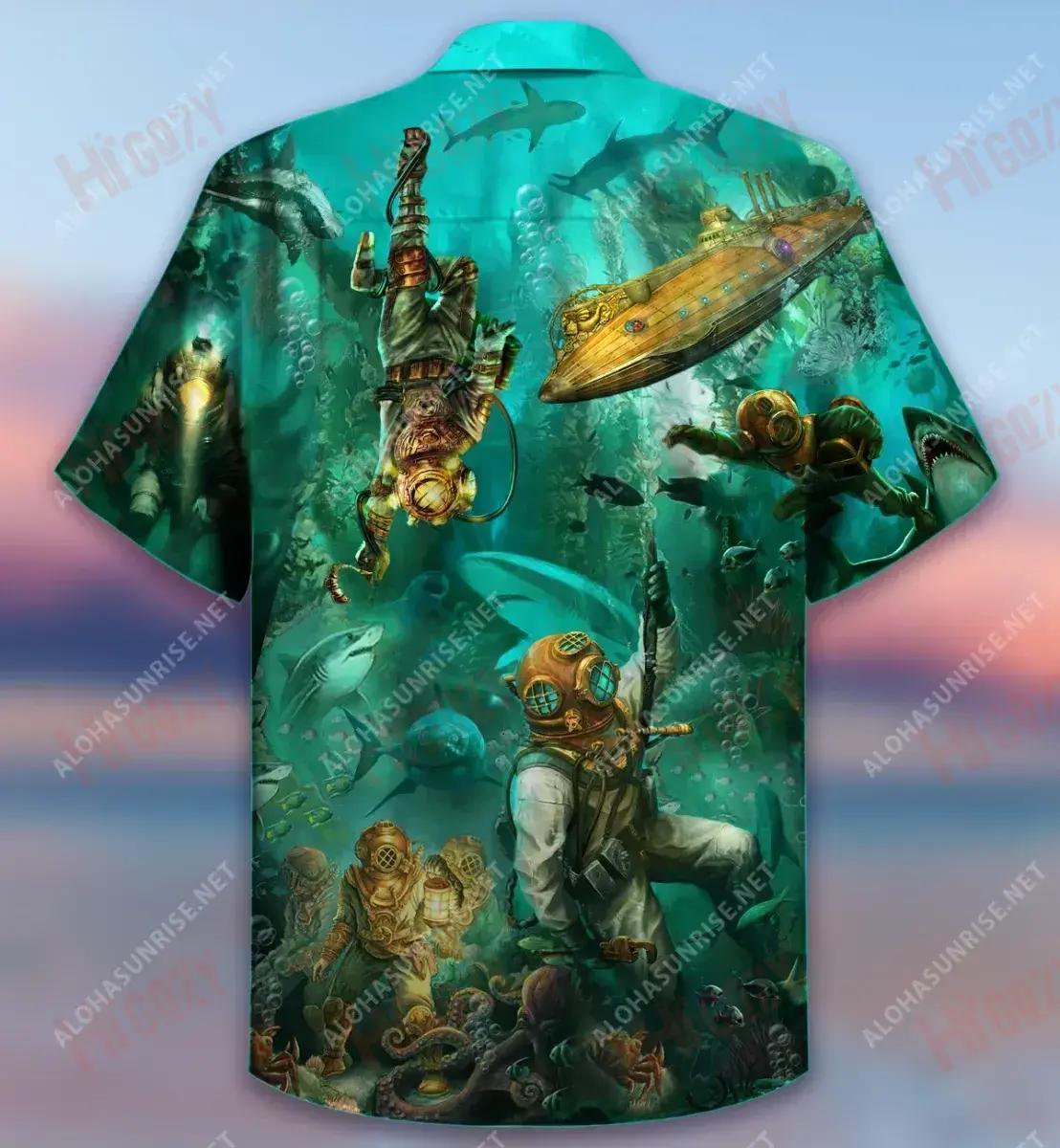 Into The Sea I Go Short Hawaiian Shirt Ocean Short Sleeve Tactical Hawaiian Shirt Hawaiian Shirts For Men, Hawaiian Shirt Gift, Christmas Gift
