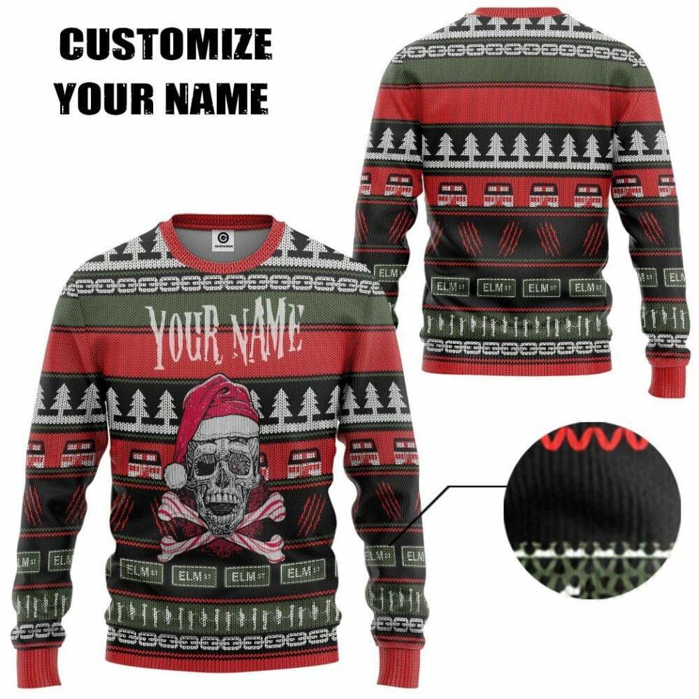 3D Custom Skul Hässliche Weihnachten T-Shirt Hoodie Bekleidung