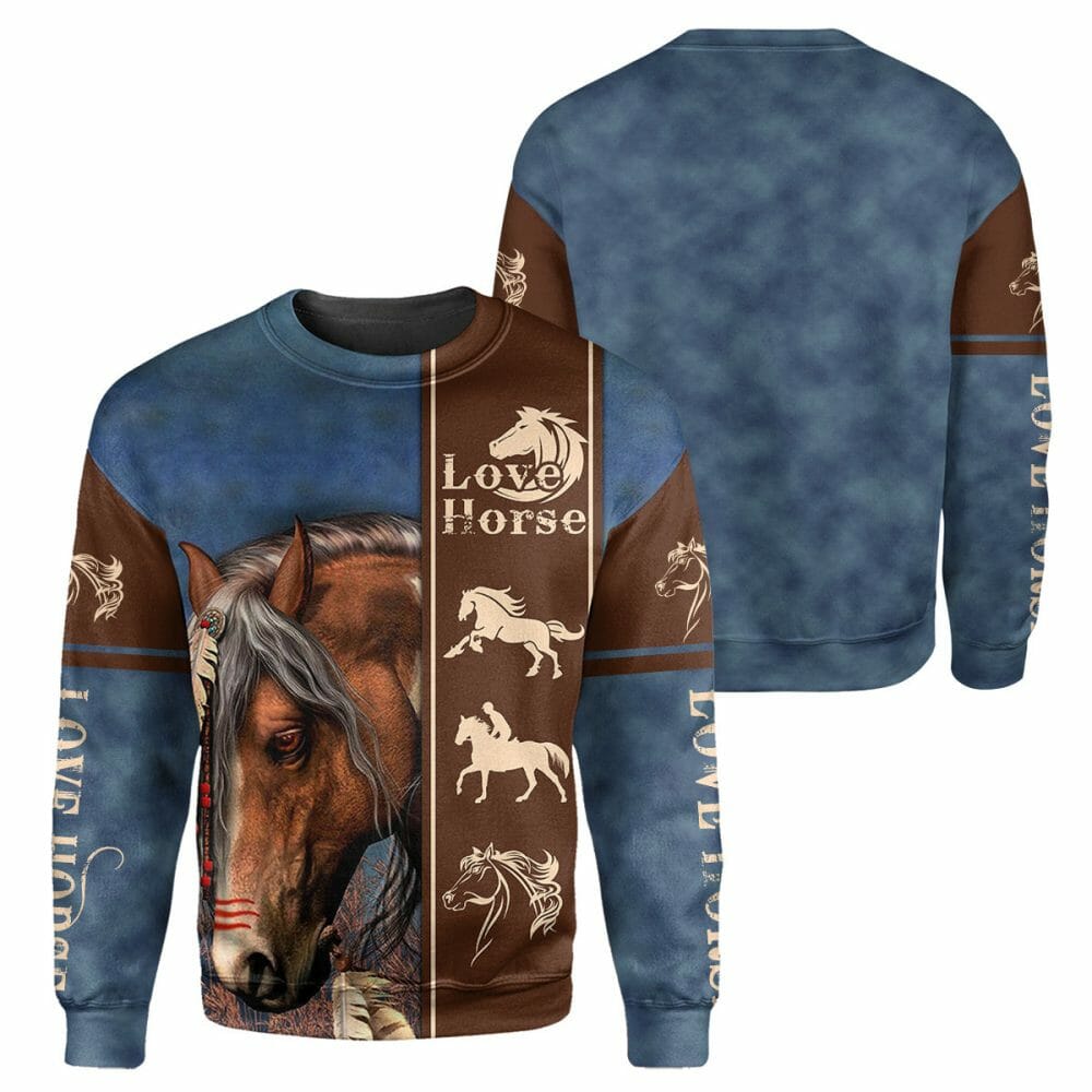 Love Horse - 3D All Over Printed Shirt Tshirt Hoodie Apparel