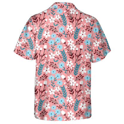 Beautiful Pastel Color Flower Pattern On Pink Background Hawaiian Shirt, Hawaiian Shirt Gift, Christmas Gift