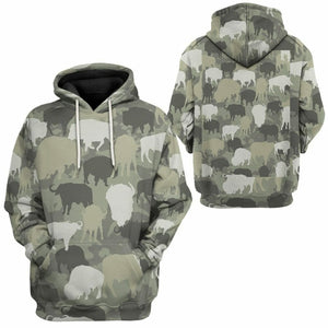 3D Bison Camo Custom Tshirt Hoodie Apparel