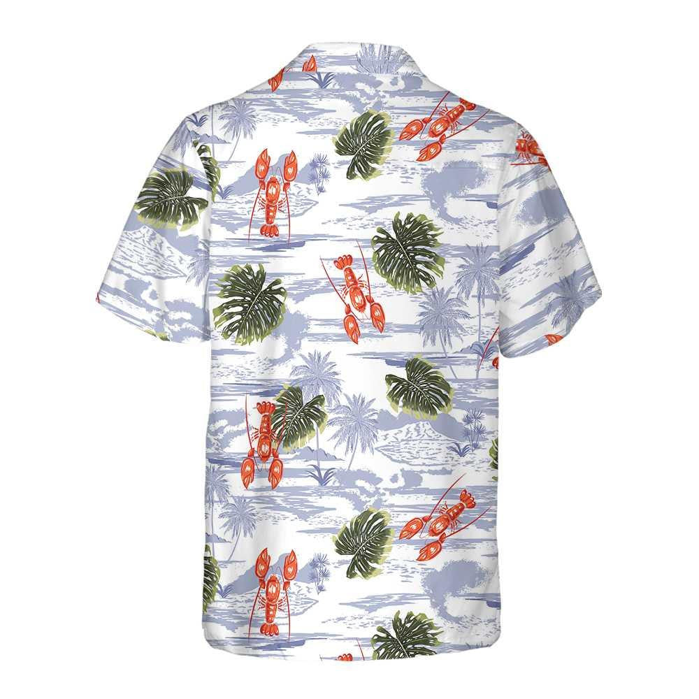 Tropical Pattern And Lobster Monstera Leaves Pattern Hawaiian Shirt, Hawaiian Shirt Gift, Christmas Gift